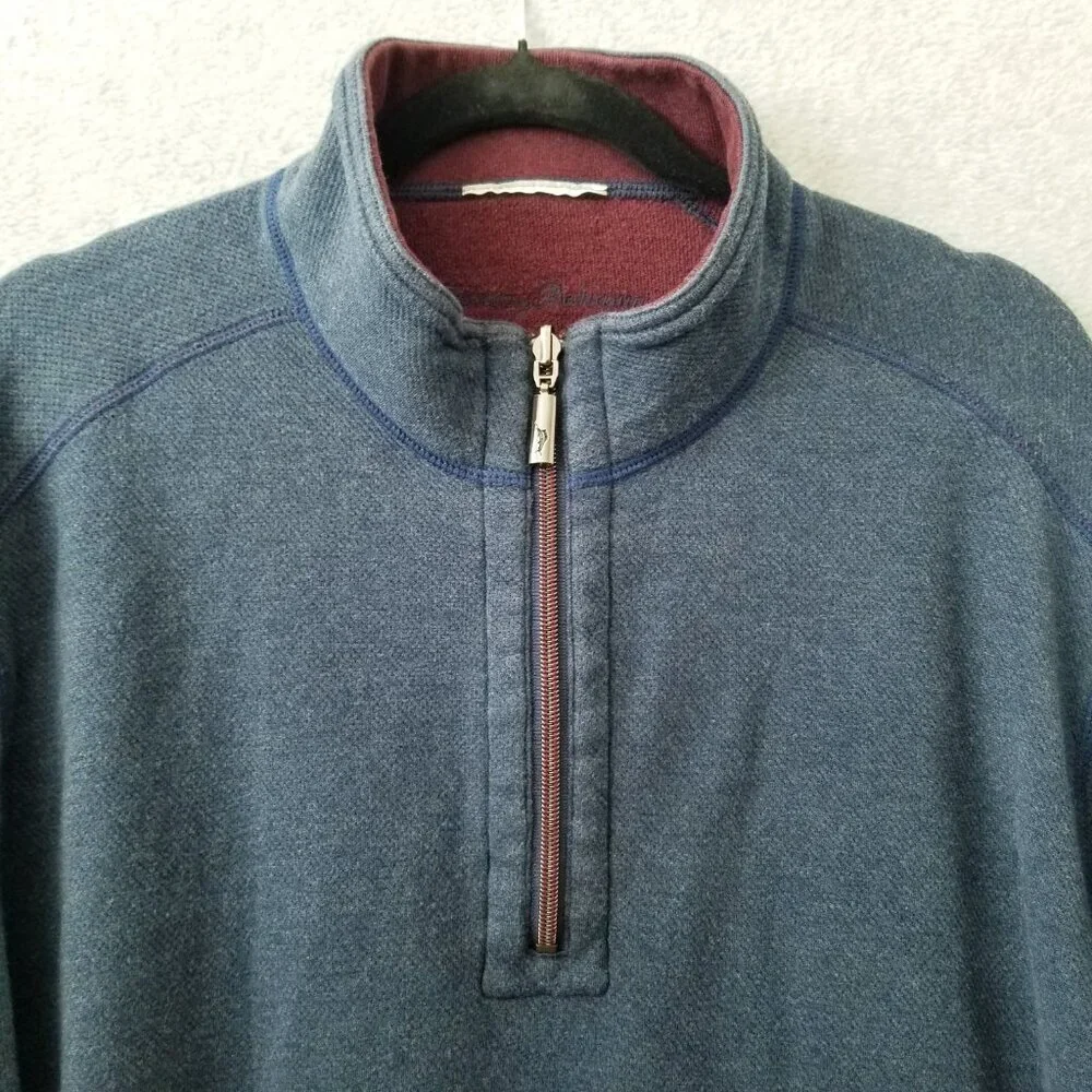Tommy Bahama Mens Pullover Quarter Zip Sweater Shirt Size L